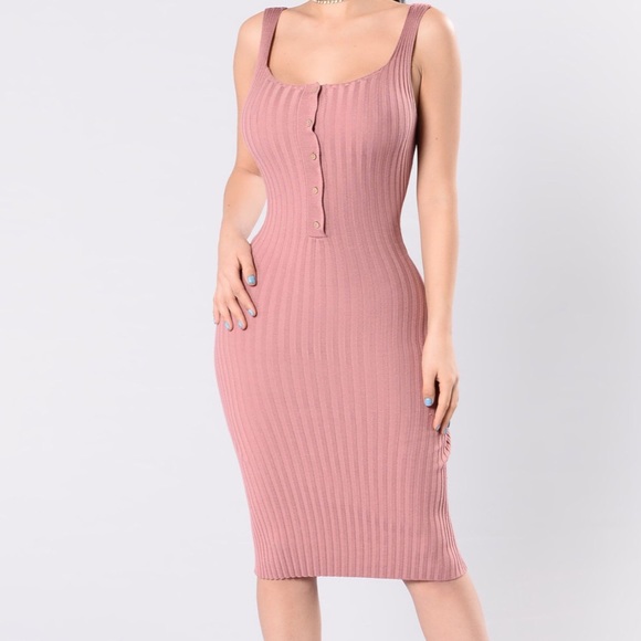 mauve bodycon midi dress